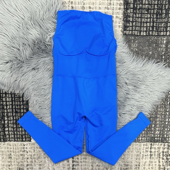 Women's Compression Full Leg-Low Back Jumpsuit In Blue Size Medium‎ - Picture 6 of 8